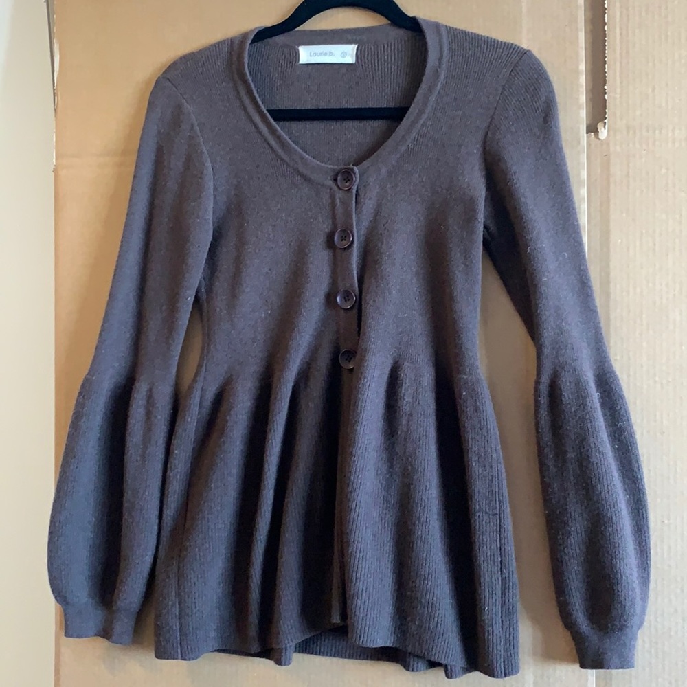 Brown wool ribbed sweater